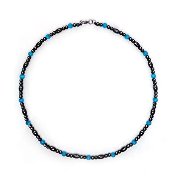 Magnetic Therapy Necklace Hematite Necklace Black Obsidian Aquamarine Magnetic Necklace Hion Au supplements