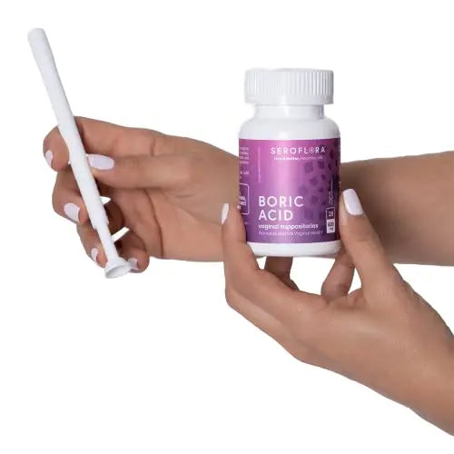 Seroflora Boric Acid Vaginal Suppositories for Women + 1 Suppository Applicator - Helps Seroflora Au supplements