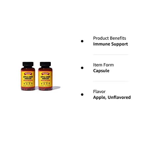 Bragg Apple Cider Vinegar Capsules - Vitamin D3 & Zinc - 750mg of Acetic Acid – Immune Bragg Au supplements