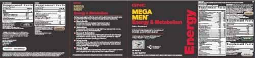 GNC Mega Men Energy and Metabolism Vitapak Program, Convenient, Complete Nutrition, 5 Products in 1 Packet, Calorie Burn, Thermogenic, 300mg Caffeine, 30 Daily Packs GNC Au supplements