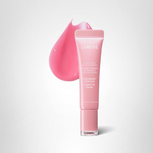 LANEIGE Glaze Craze Tinted Lip Serum, Strawberry Sprinkles: Hydrating Serum for Glossy,Nourished Lips with Plumping Polypeptides,0.42 oz LANEIGE Au supplements