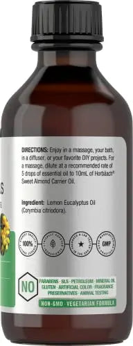 Lemon Eucalyptus Essential Oil | 2 oz | for Massage, Bath, Diffuser, DIY Projects & More Horbäach Au supplements