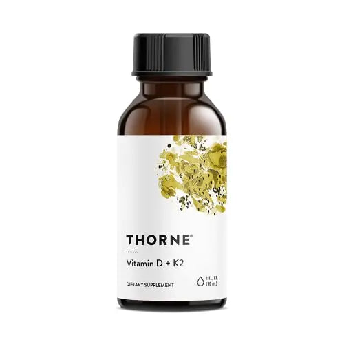 THORNE Vitamin D + K2 Liquid with a metered Dispenser - Vitamins D3 and K2 to Support THORNE Au supplements