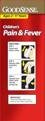 GoodSense Children's Pain and Fever Oral Suspension Liquid, Acetaminophen 160 mg per 5 mL, Bubble Gum Flavor GoodSense Au supplements