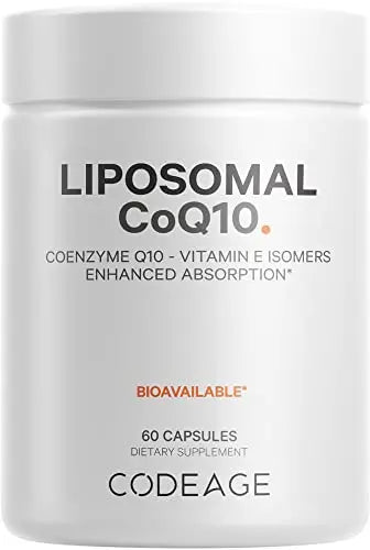 Codeage Liposomal CoQ10 Supplement - Vitamin E Isomers Tocopherols - 125mg Coenzy Codeage Au supplements