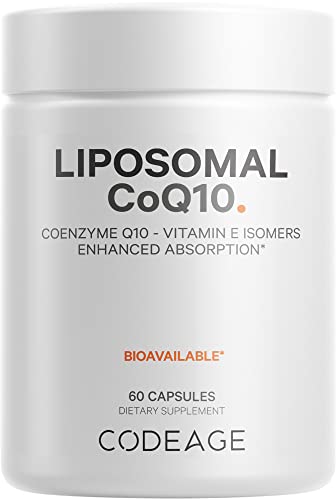 Codeage Liposomal CoQ10 Supplement - Vitamin E Isomers Tocopherols - 125mg Coenzy Codeage Au supplements