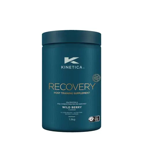 Kinetica Recovery Powder, Post Workout Drink, Muscle Repair and Energy Store Replenisher, 20 Servings, Wild Berry, 1.5kg Kinetica Au supplements