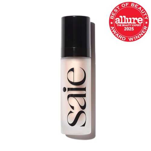 Saie Glowy Super Gel - Hydrating Makeup Primer and Illuminating Glow Serum Enriched with Vitamin C and Squalane Oil - All-Over Liquid Highlighter Makeup for Instant Glass Skin - Starglow (1 oz) Saie Au supplements