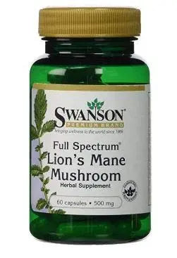 Swanson Lion's Mane Mushroom Capsules - 500 mg Each, 60 Capsules Swanson Au supplements
