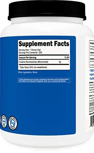 Nutricost Creatine Monohydrate Micronized Powder (1 KG) - Pure Creatine Monohydrate Nutricost Au supplements