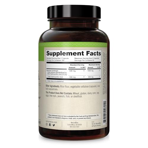 Naturewise Garcinia Cambogia with Pure Garcinia Cambogia Extract, 60% HCA Concentrati NatureWise Au supplements