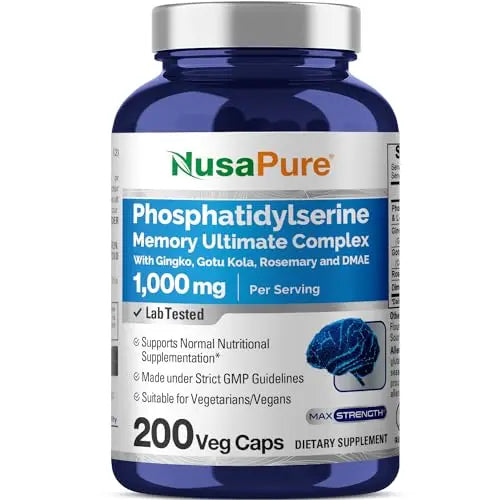 NusaPure Phosphatidylserine Memory Ultimate Complex 1000mg 200 Vegetarian Caps NusaPure Au supplements