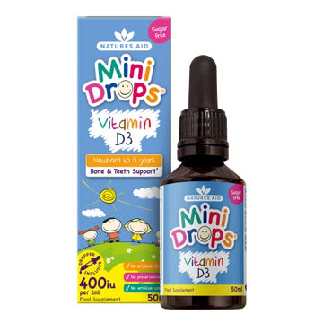 Natures Aid Vitamin D3 Mini Drops for Infants and Children, Sugar Free, 50ml natures aid Au supplements