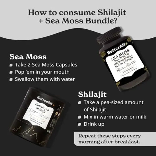 Better Alt Energy Duo with Pure Himalayan Shilajit Resin 30 gm & Sea Moss Capsules Better Alt Au supplements