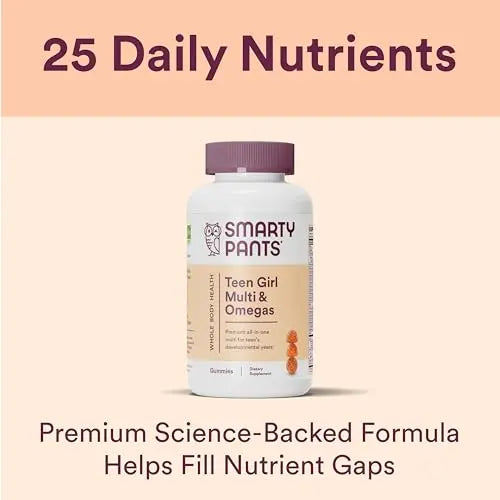 SmartyPants Teen Girl Multivitamin Gummies: Omega 3 Fish Oil (EPA/DHA), Vitamin D3 SmartyPants Au supplements
