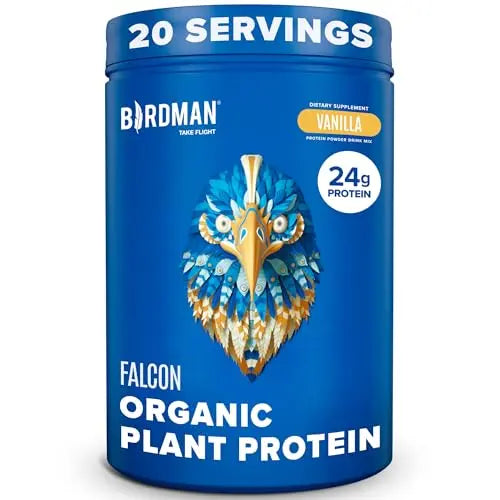 BIRDMAN Falcon Organic Vegan Protein Powder Vanilla, 24g Protein, Sugar Free, Probiotics BIRDMAN Au supplements