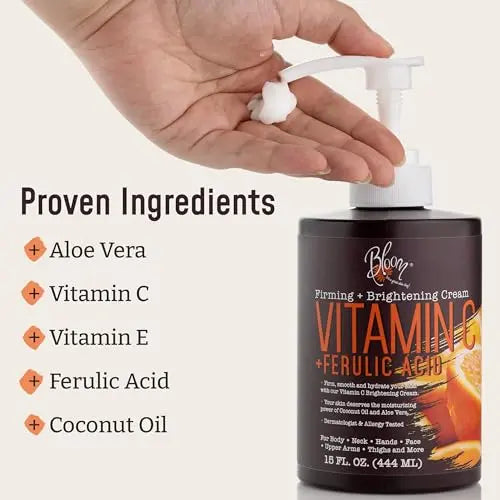 BLOOM Vitamin C Cream + Collagen Cream Body Lotion & Face Moisturizer 2PC Skincare BLOOM IT'S A GREAT SKIN DAY! Au supplements