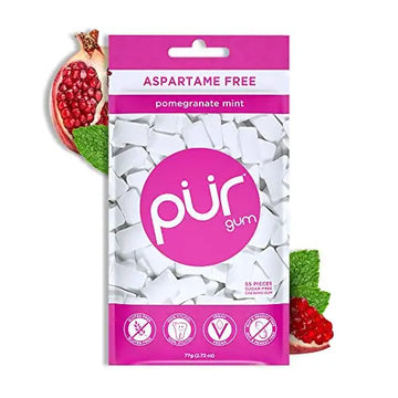 PUR Gum | Aspartame Free Chewing Gum | 100% Xylitol | Natural Pomegranate PUR Au supplements