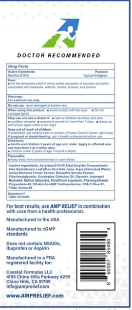AMP RELIEF Cream - 4oz - All Natural Topical Pain Cream with Arnica, Boswellia, Eucalyptus and Menthol AMP RELIEF Au supplements