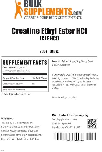 BULKSUPPLEMENTS.COM Creatine Ethyl Ester HCl Powder - Creatine Pre Workout Powder BULKSUPPLEMENTS.COM Au supplements