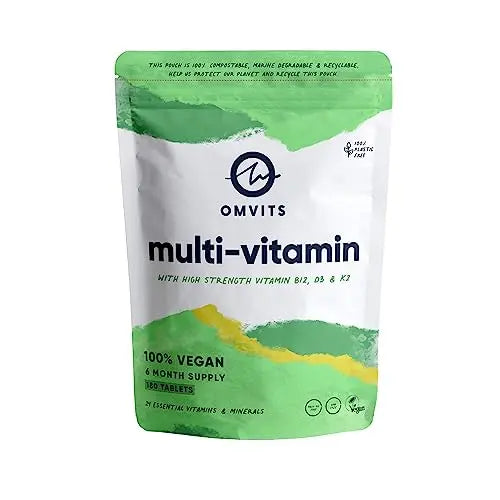 Vegan Multivitamins & Minerals - With High Strength Vitamin B12, D3, K2 & Iron Omvits Au supplements