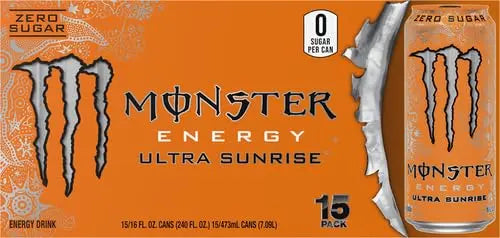 Monster Energy Ultra Sunrise, Sugar Free Energy Drink, 16 Fl Oz (Pack of 15) Monster Energy Au supplements