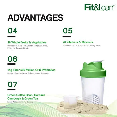 Fit & Lean Meal Shake, Fat Burning Meal Replacement, Protein, Fiber, Probiotics, Vanilla Fit & Lean Au supplements