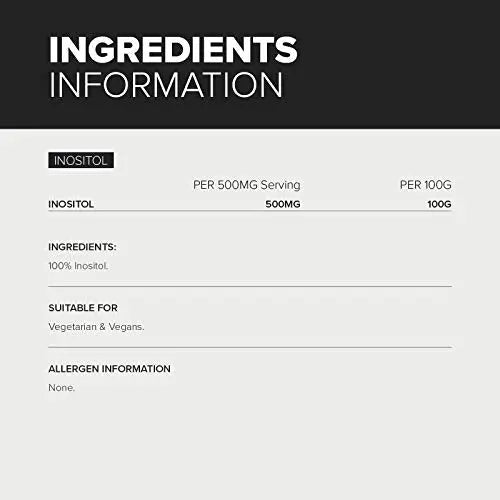 Bulk Pure Inositol Powder, 100 g, Packaging May Vary Bulk Au supplements