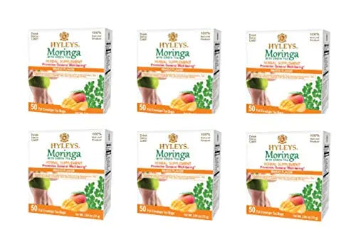 Hyleys Tea Moringa Oleifera with Mango Flavor - 50 Tea Bags (6 Pack - 300 Tea Bags total) (Miracle Tree Tea) HYLEYS Au supplements