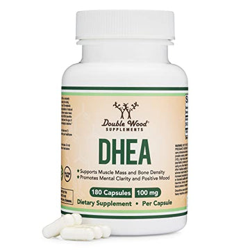 DHEA 100mg | 180 Capsules | Max Strength 6 Month Supply | Third Party Tested | Hormone Double Wood Supplements Au supplements