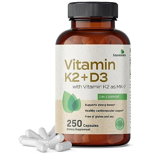 Futurebiotics Vitamin K2 (MK7) with D3 Supplement - Non-GMO Formula - 5000 IU Vitamin Futurebiotics Au supplements