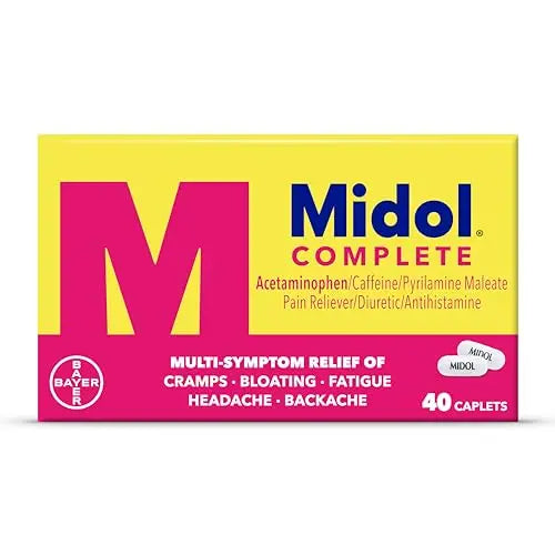 Midol Complete Menstrual Pain Relief Caplets with Acetaminophen for Period Cramps, and Menstrual Symptom Relief - 40 Count (Pack of 3) (Packaging May Vary) Midol Au supplements