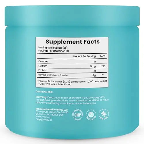 Moty Bovine Colostrum Grass Fed Powder Supplement for Gut Health, Muscle Recovery Moty Au supplements