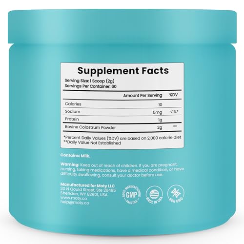 Moty Bovine Colostrum Grass Fed Powder Supplement for Gut Health, Muscle Recovery Moty Au supplements