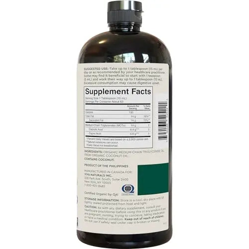 Viva Naturals Organic MCT Oil for Keto Coffee (32 fl oz) - Best MCT Oil Supplement Viva Naturals Au supplements