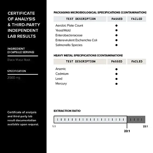 40,000mg Pure Black Maca Root Extract - Ultra Concentrated 20:1 Single Origin Wildcrafted Toniiq Au supplements