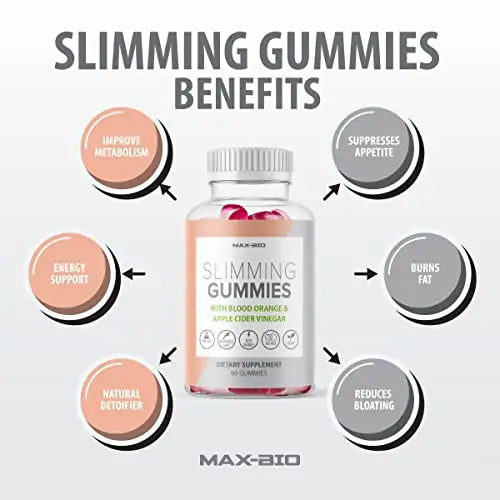 (Official 2 Pack) Slimming Gummies It Works with Apple Cider Vinegar and Sicilian Blood Orange Extract Max-Bio Au supplements