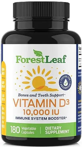 ForestLeaf - Vitamin D3 IU Weekly Supplement (Unflavored -10000-180 Count) ForestLeaf Au supplements