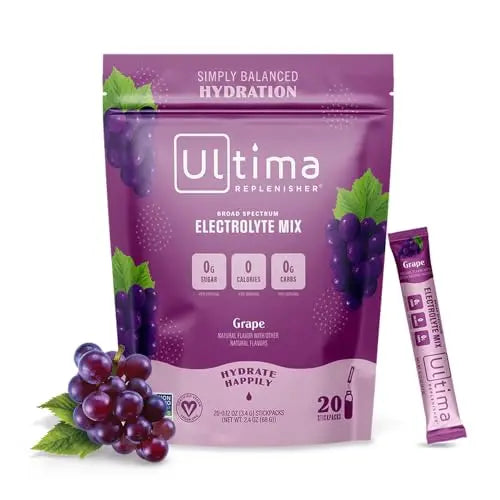 Ultima Replenisher Daily Electrolyte Drink Mix – Grape, 20 Stickpacks – Hydration Packets Ultima Replenisher Au supplements