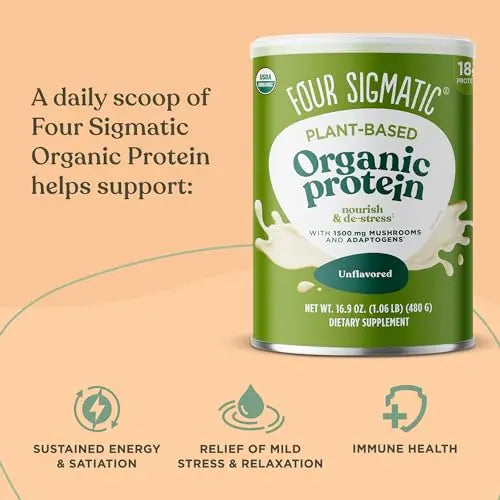 Four Sigmatic Organic Plant-Based Protein Powder Unflavored Protein with Lion’s Mane Four Sigmatic Au supplements