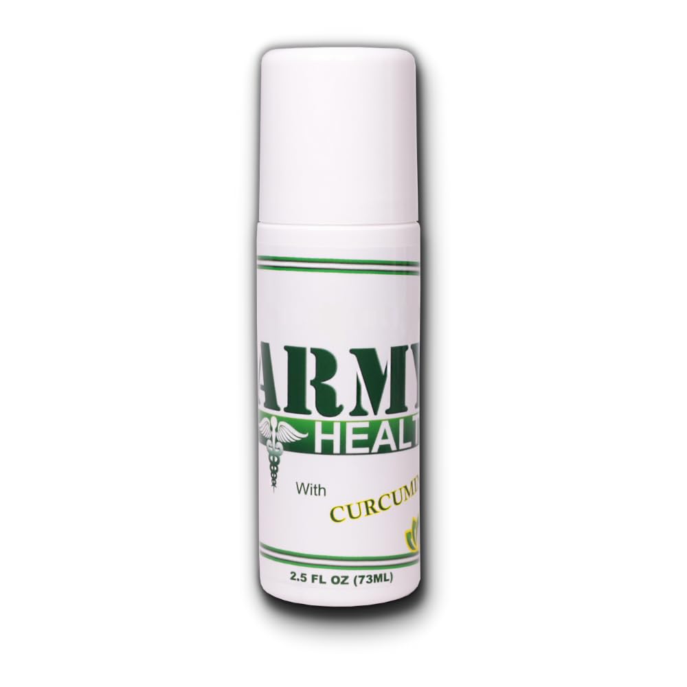 ARMY HEALTH Roll On 100% Natural Turmeric Curcumin - Pain Reliever - Inflammation - Headache - Backache - Joint and Muscle Pain 2.5 Oz ARMY HEALTH Au supplements