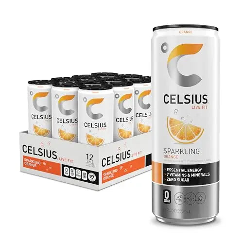 CELSIUS Sparkling Orange, Functional Essential Energy Drink 12 Fl Oz (Pack of 12) CELSIUS Au supplements