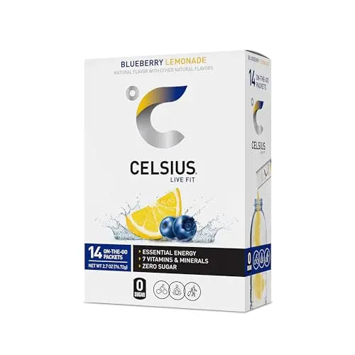 CELSIUS On-the-Go Essential Energy Drink Mix, Blueberry Lemonade (14 Stick Pack) CELSIUS Au supplements
