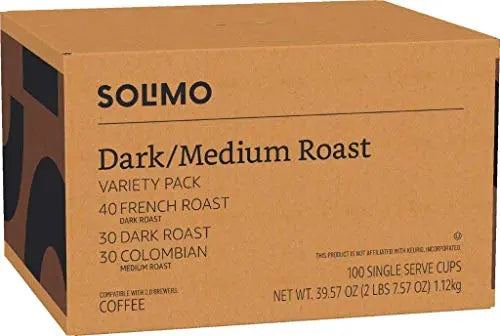 Amazon Brand - Solimo Coffee Pods, Assorted pack (French, Dark, Colombian) Solimo Au supplements