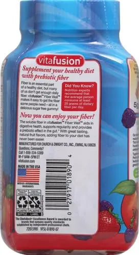 Vitafusion Fiber Well Sugar Free Fiber Supplement, Peach, Strawberry And Blackberry Vitafusion Au supplements