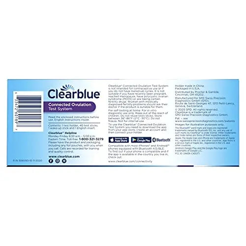 Clearblue Connected Ovulation Test System featuring Bluetooth connectivity and Advanced Clearblue Au supplements