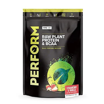 Vivo Life Perform Strawberry & Vanilla Flavour Vegan Protein Powder - BCAA Pea & Hemp Blend Vivo life Au supplements