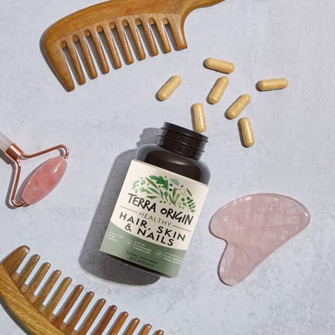 TERRA ORIGIN Healthy Hair, Skin and Nails Supplement | Collagen, Biotin, Horsetail & B-Complex | Supports Hair Strength, Skin Elasticity & Nail Growth | Vitamins for Women and Men | 60 Capsules TERRA ORIGIN Au supplements