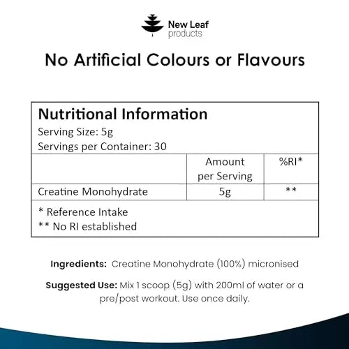 Creatine Monohydrate Powder 100% Pure Micronized Creatine - 150g Increased Absorption NEW LEAF PRODUCTS Au supplements