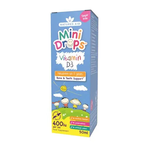 Natures Aid Vitamin D3 Mini Drops for Infants and Children, Sugar Free, 50ml natures aid Au supplements